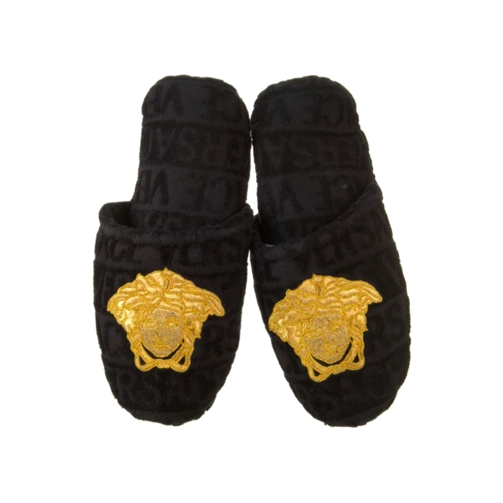 Versace Black and Gold Slippers